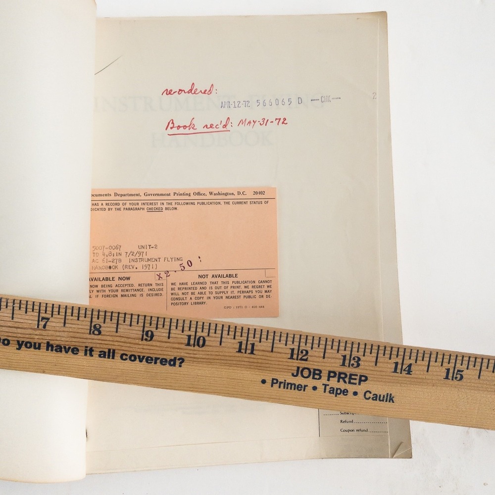 Vintage 1971 FAA Instrument Flying Handbook Aviation Training Manual Softcover B - Picture 3 of 4